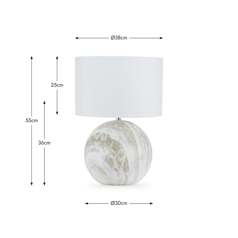 Viejo Grey Large Stone Effect Ceramic Table Lamp