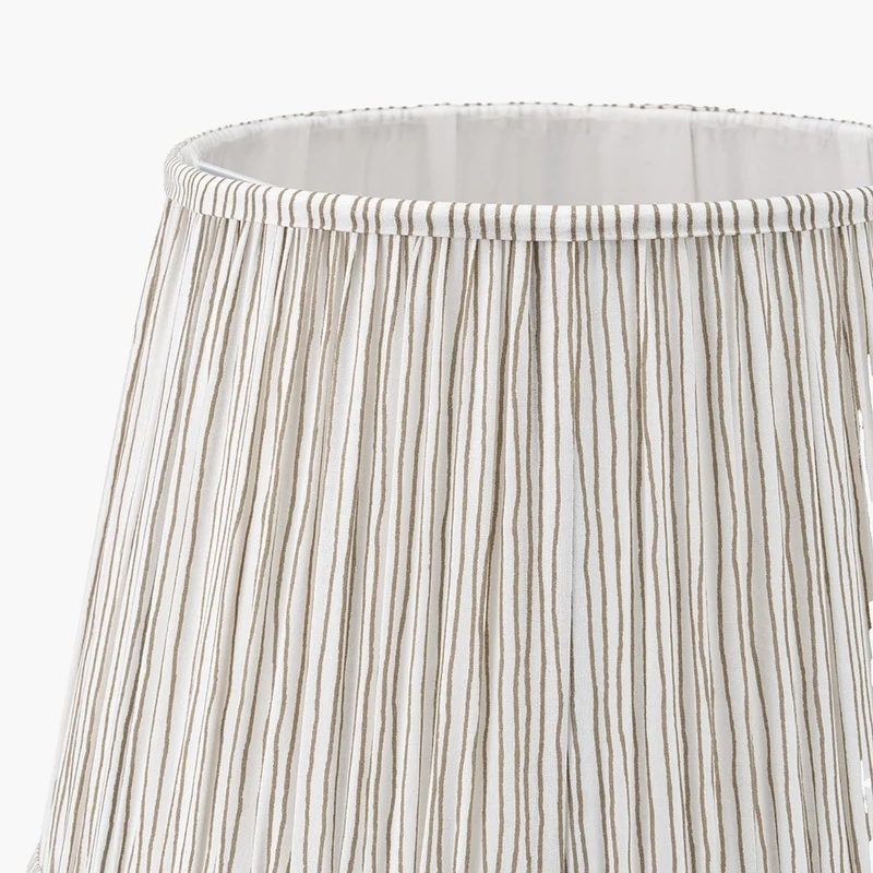 Thiago 40cm Natural Stripe Mushroom Pleat Tapered Lampshade