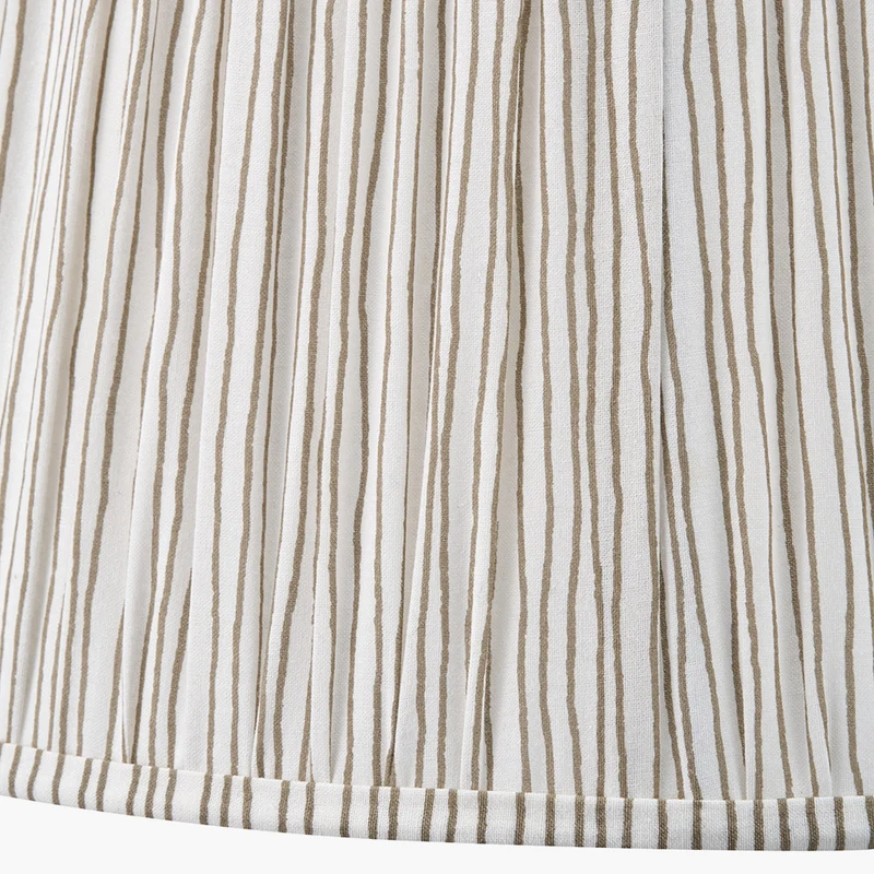 Thiago 40cm Natural Stripe Mushroom Pleat Tapered Lampshade