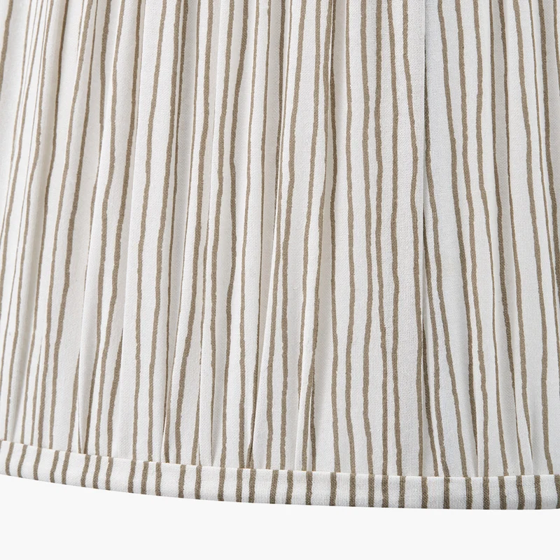 Thiago 35cm Natural Stripe Mushroom Pleat Tapered Lampshade