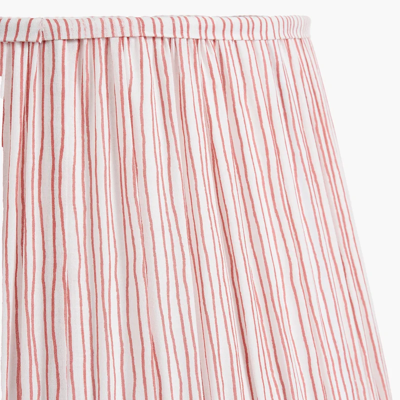 Thiago 30cm Cinnamon Stripe Mushroom Pleat Tapered Lampshade