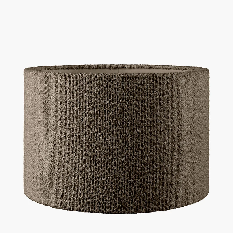 Rouen 30cm Mocha Brown Boucle Cylinder Lampshade