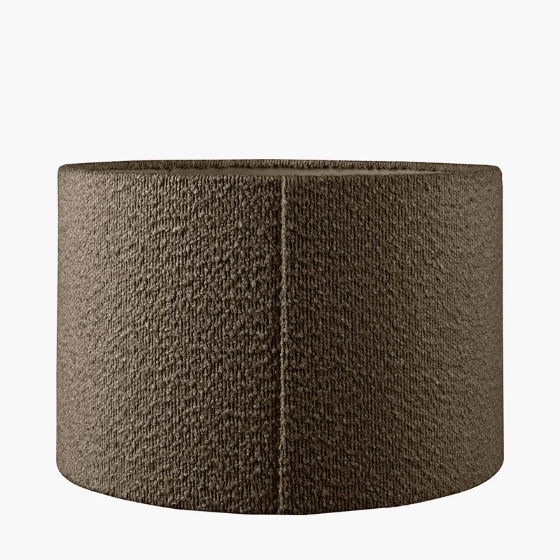 Rouen 30cm Mocha Brown Boucle Cylinder Lampshade