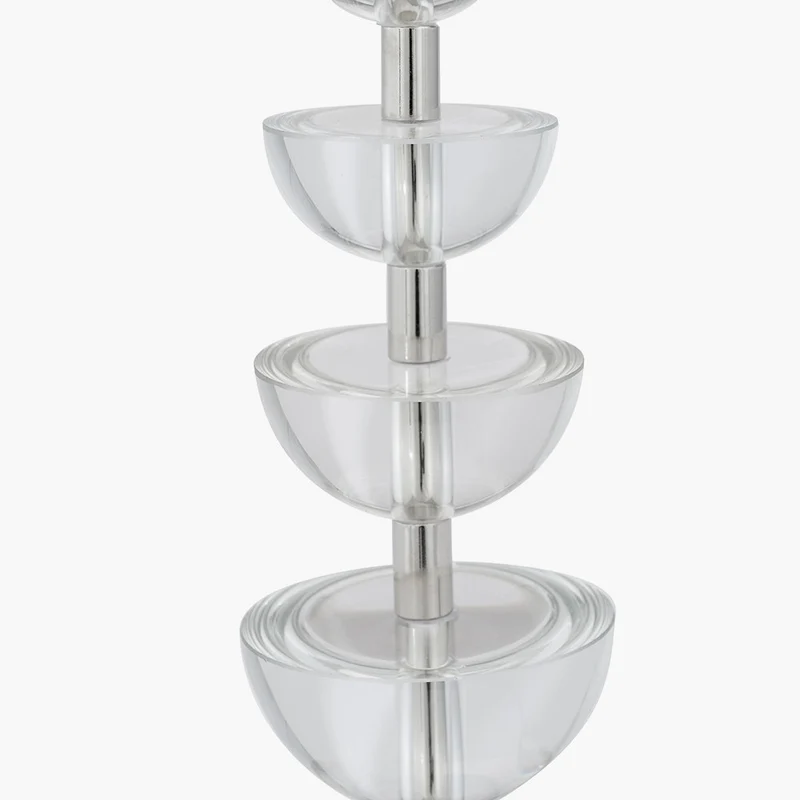 Rosa Glass and Silver Table Lamp Base with Harry 30cm Taupe Cotton Mix Cylinder Lampshade