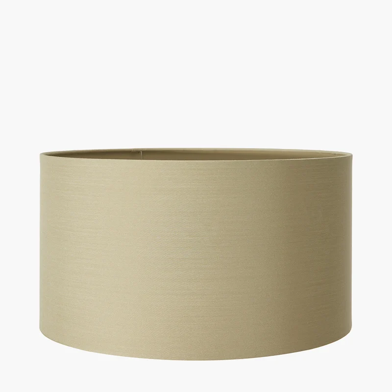 Rosa Glass and Silver Table Lamp Base with Harry 30cm Taupe Cotton Mix Cylinder Lampshade