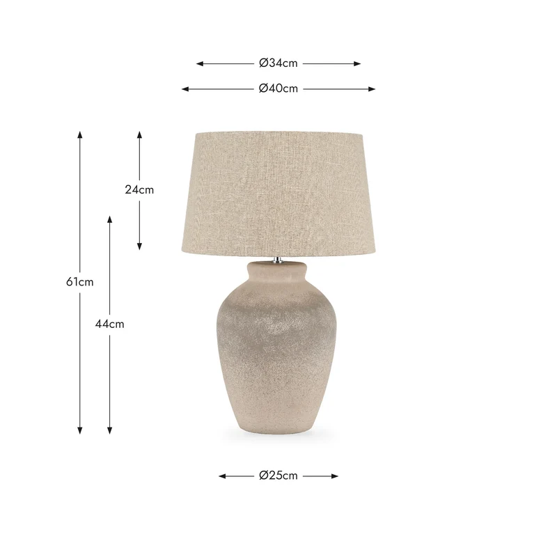 Rhone Ombre Sand Textured Tall Ceramic Table Lamp