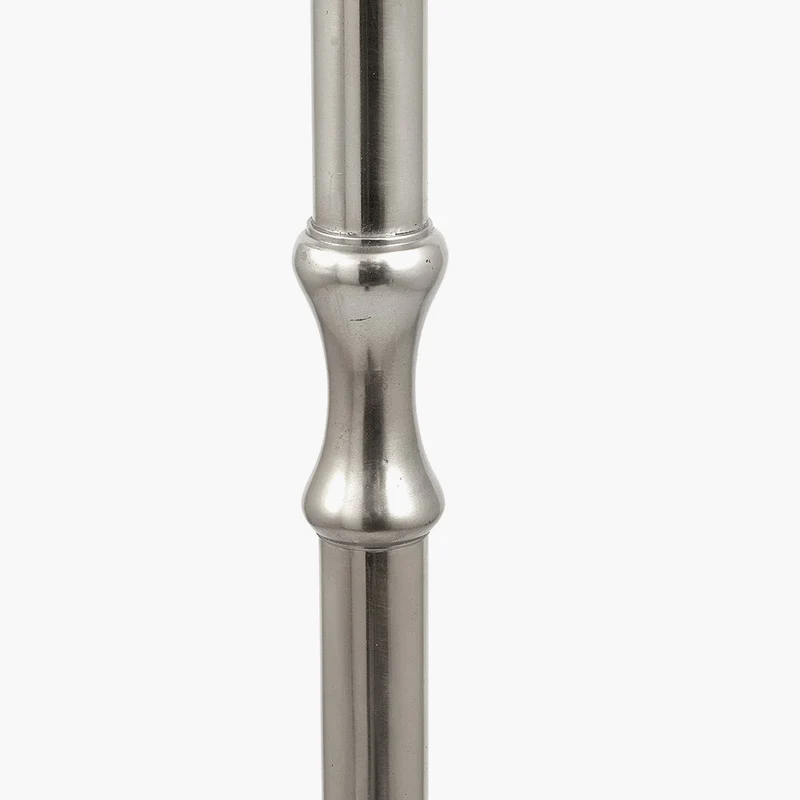 Trafalgar Nickel Metal Palm Tree Floor Lamp Base with Athira 45cm Multi Chevron Design Mushroom Pleat Tapered Lamp Shade