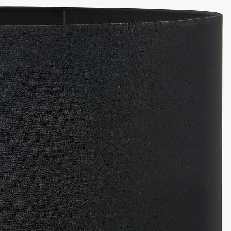 Sofia Sage and Silver Enamel 3 Ball Table Lamp Base with Harry 35cm Black Cotton Mix Cylinder Lampshade