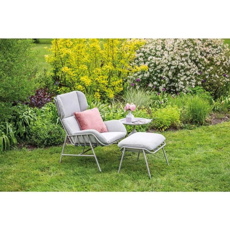 Livorno loungestoel incl. voetenbank taupe