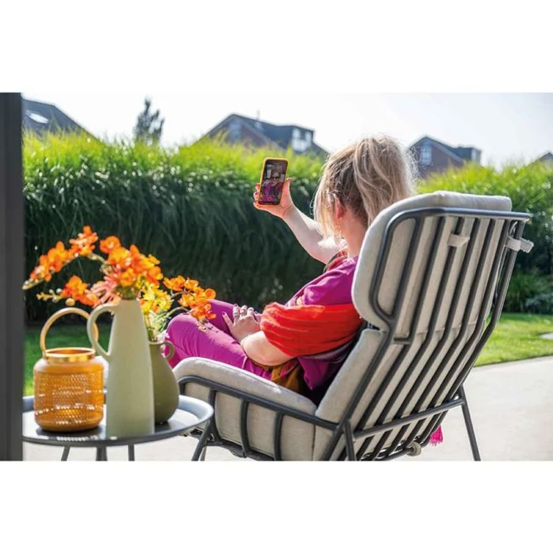 Livorno loungestoel incl. voetenbank grijs