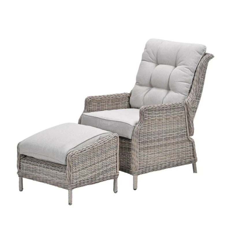Veracruz verstelbare relaxstoelen incl. voetenbank desert sand