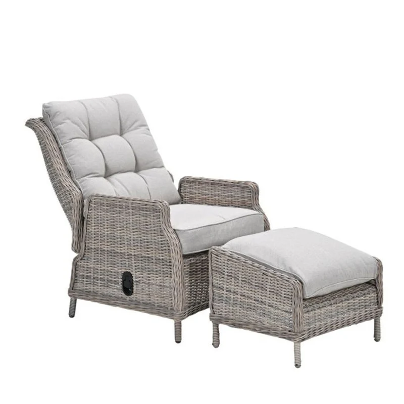 Veracruz verstelbare relaxstoelen incl. voetenbank desert sand