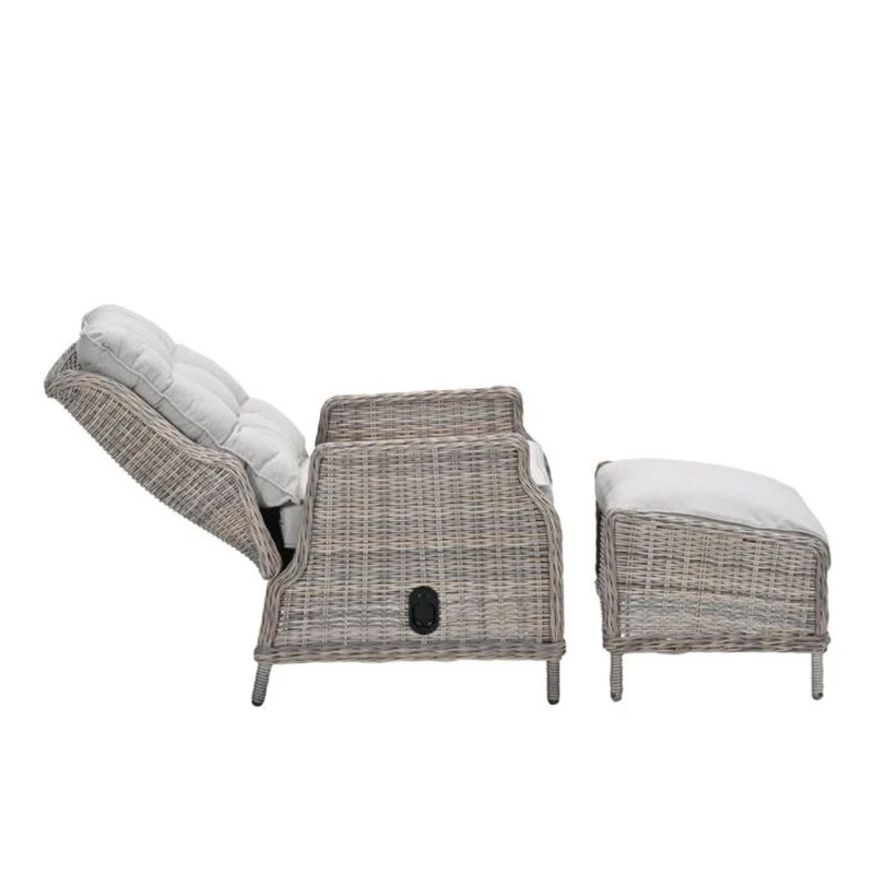 Veracruz verstelbare relaxstoelen incl. voetenbank desert sand