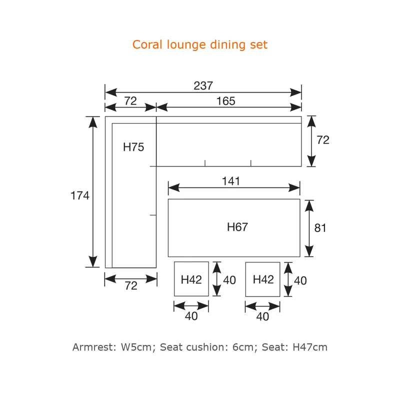 Garden Impressions Coral lounge/dining set 5-delig - organic grey