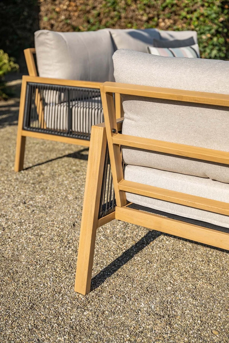 Garden Impressions Decala loungeset 4-delig light teak look desert sand