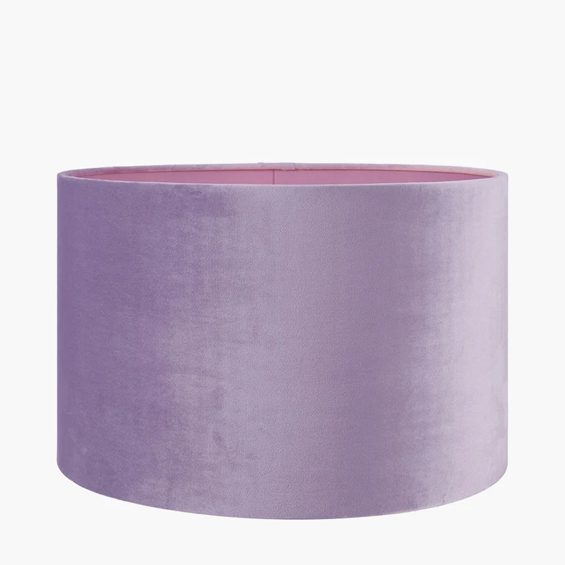 Rene 35cm Lilac Velvet Cylinder Lampshade