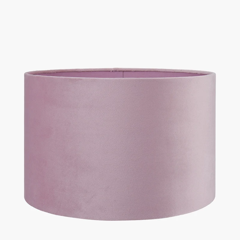 Rene 25cm Blush Velvet Cylinder Lampshade