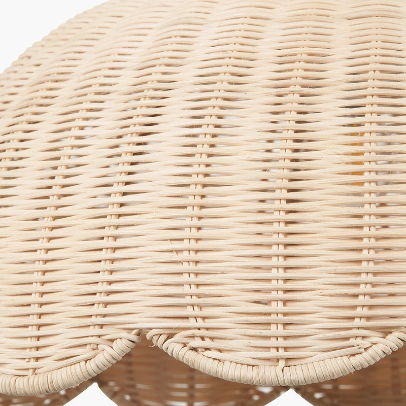 Raya Natural Scalloped Rattan Dome Non Elec Pendant