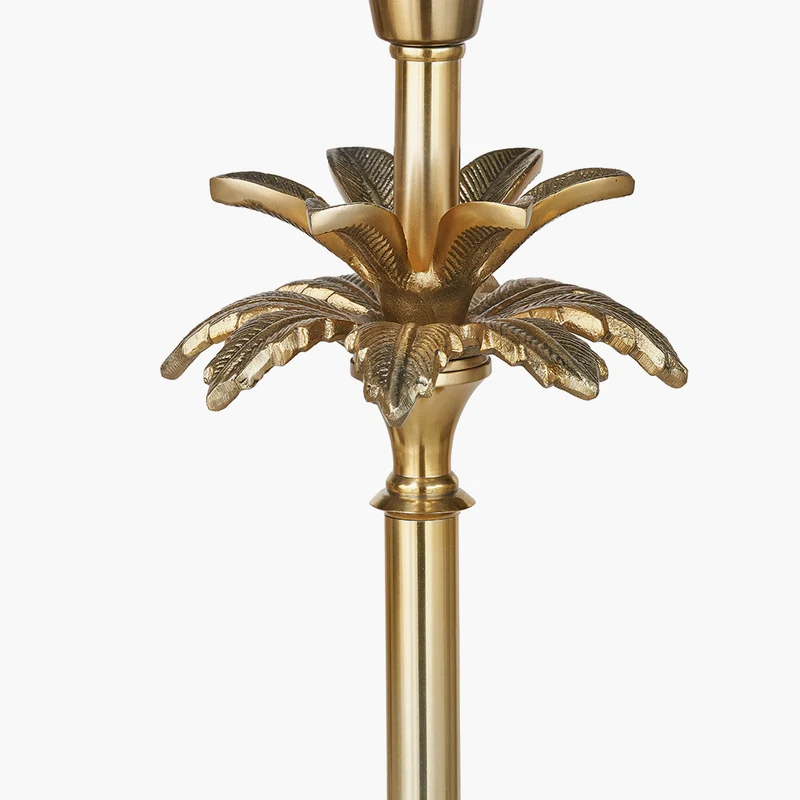 Trafalgar Gold Metal Palm Tree Floor Lamp Base with Floressa 45cm Red Floral Patterned Mushroom Pleat Tapered Lamp Shade