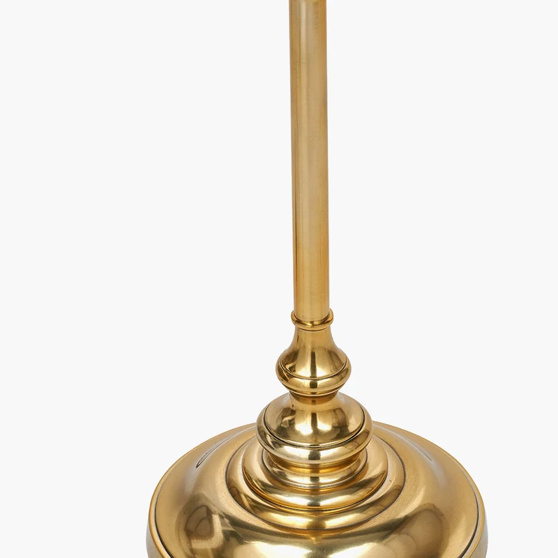 Trafalgar Gold Metal Palm Tree Floor Lamp Base with Floressa 45cm Red Floral Patterned Mushroom Pleat Tapered Lamp Shade