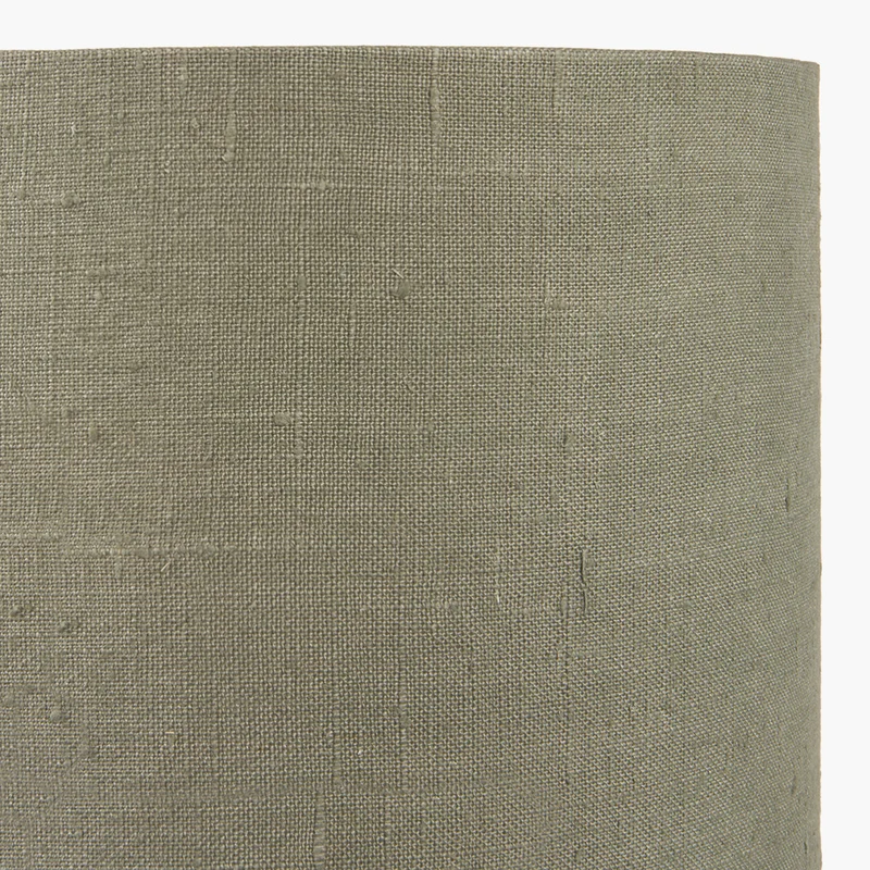 Sidra Grey Stoneware Etch Detail Table Lamp Base with Edward 35cm Pistachio Green Linen Cylinder Lampshade