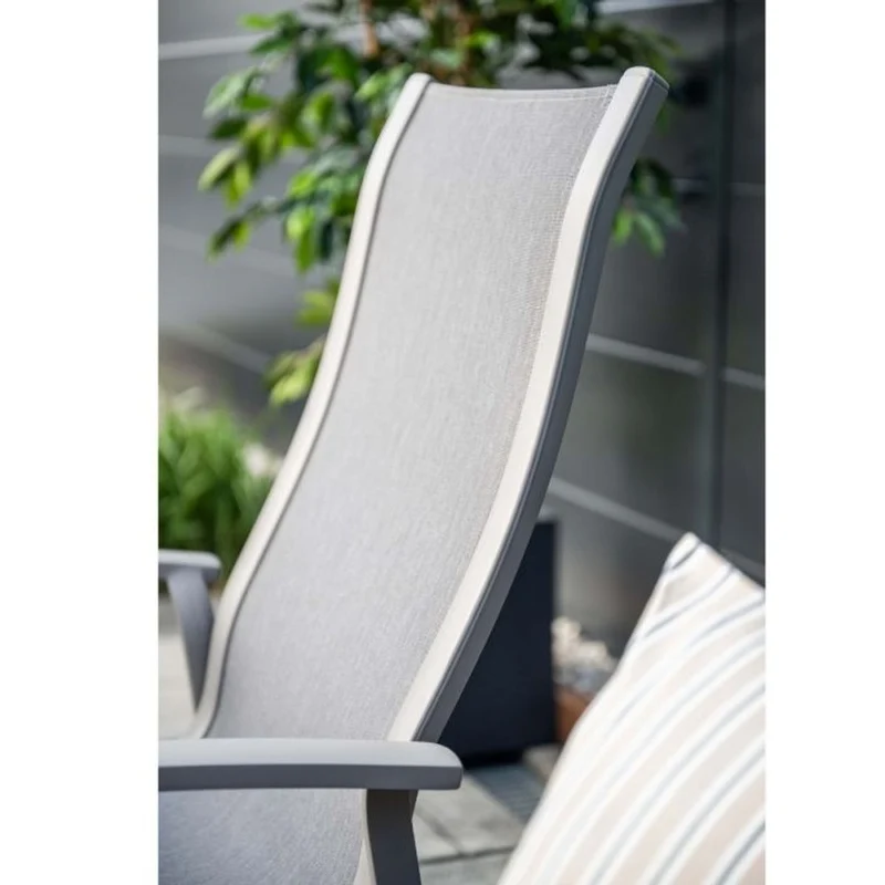 Kyoto tuinset 6-delig Taupe Stapelbaar - Edison ronde tuintafel 148 cm