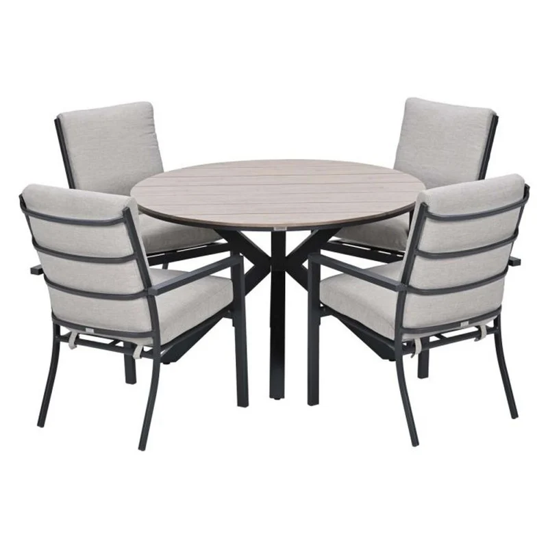 Sergio tuinset 5-delig Valley Sand - Edison ronde tuintafel 122 cm