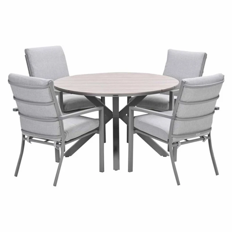 Sergio tuinset 5-delig Valley Sand - Edison ronde tuintafel 122 cm