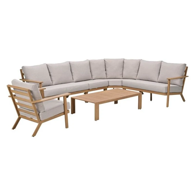 Havana loungeset 6-delig - Natural Teak Look