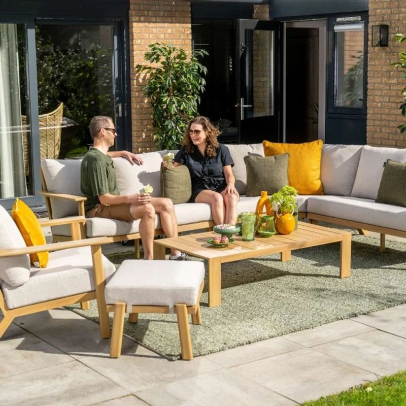Havana loungeset 6-delig - Natural Teak Look