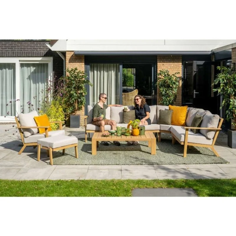 Havana loungeset 6-delig - Natural Teak Look