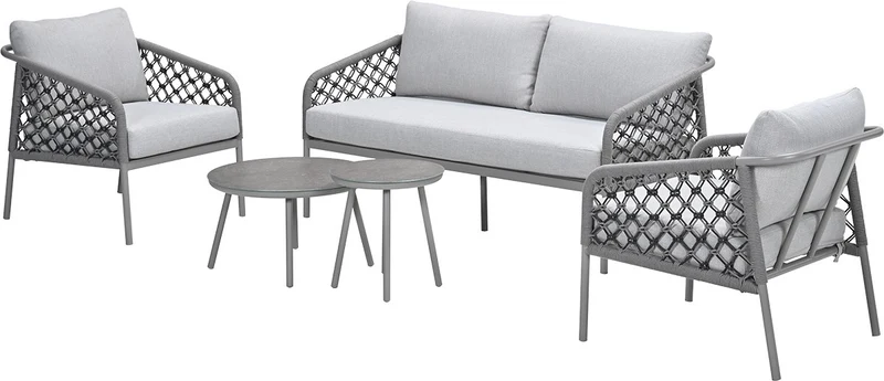 Garden Impressions Torinto loungeset 4-delig taupe rope zand