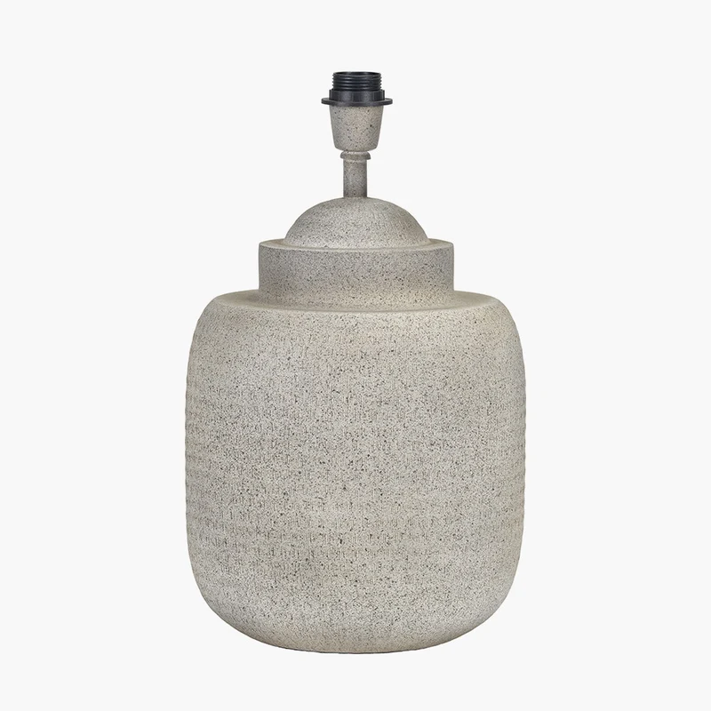 Raj Stone Grey Hammered Metal Urn Shaped Lamp Base with Winston 40cm Tobacco Handloom Tapered Lampshade