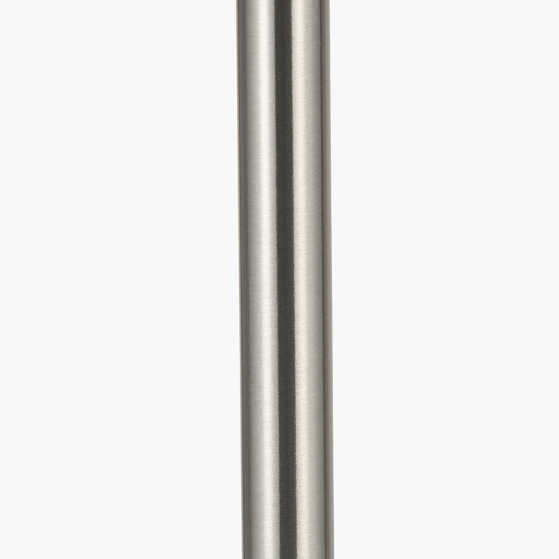 Sesvenna Brushed Silver Metal Stick Table Lamp Base with Kyoto Flower 25cm Pleated Shade Cobalt