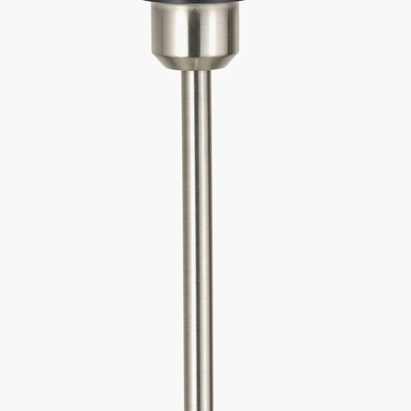 Sesvenna Brushed Silver Metal Stick Floor Lamp Base with Savoie 40cm Pleated Shade Cobalt