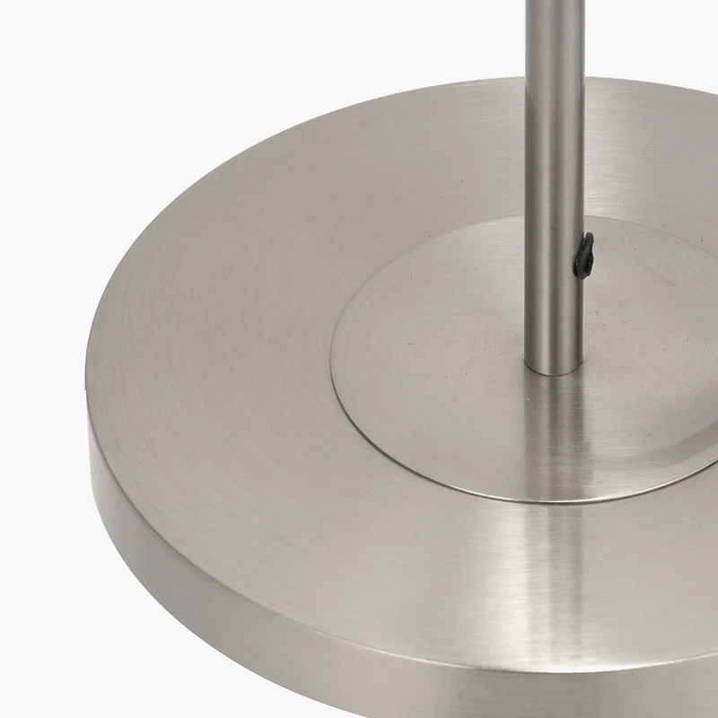 Sesvenna Brushed Silver Metal Stick Floor Lamp Base with Kyoto Flower 40cm Pleated Shade Cobalt