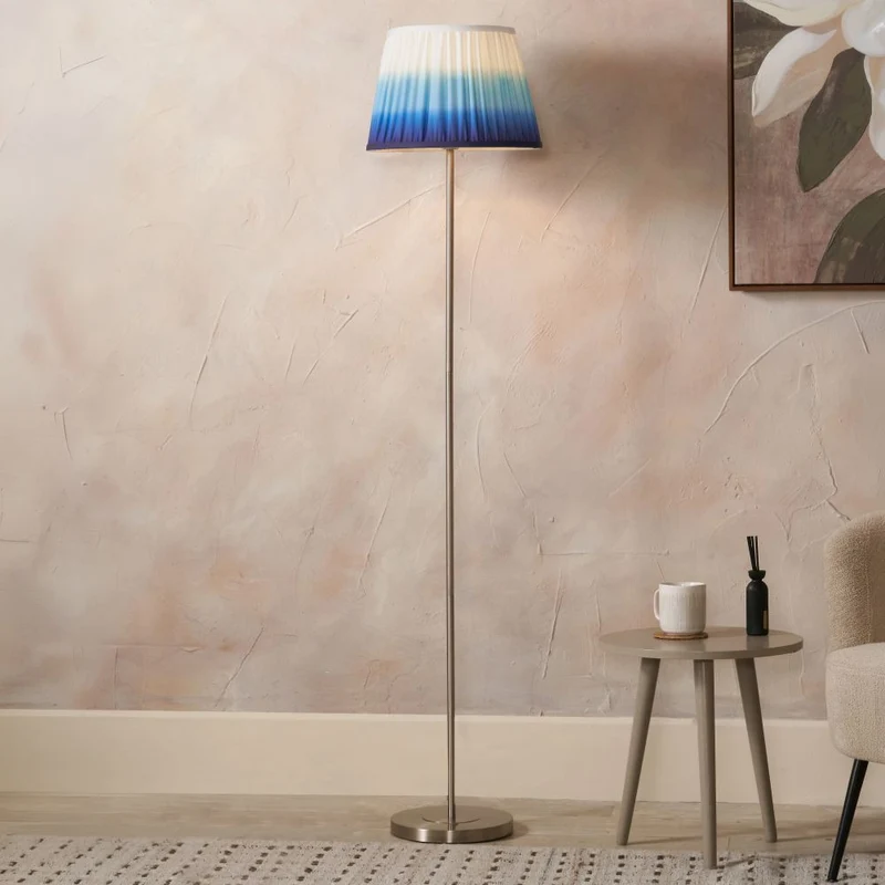 Sesvenna Brushed Silver Metal Stick Floor Lamp Base