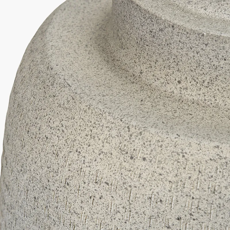 Raj Stone Grey Hammered Metal Urn Shaped Lamp Base