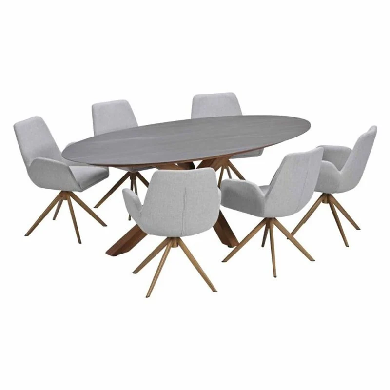 Acate tuinset 7-delig draaibaar Light Teak Look - Scotland dining tafel 230x115 Napoli Sand