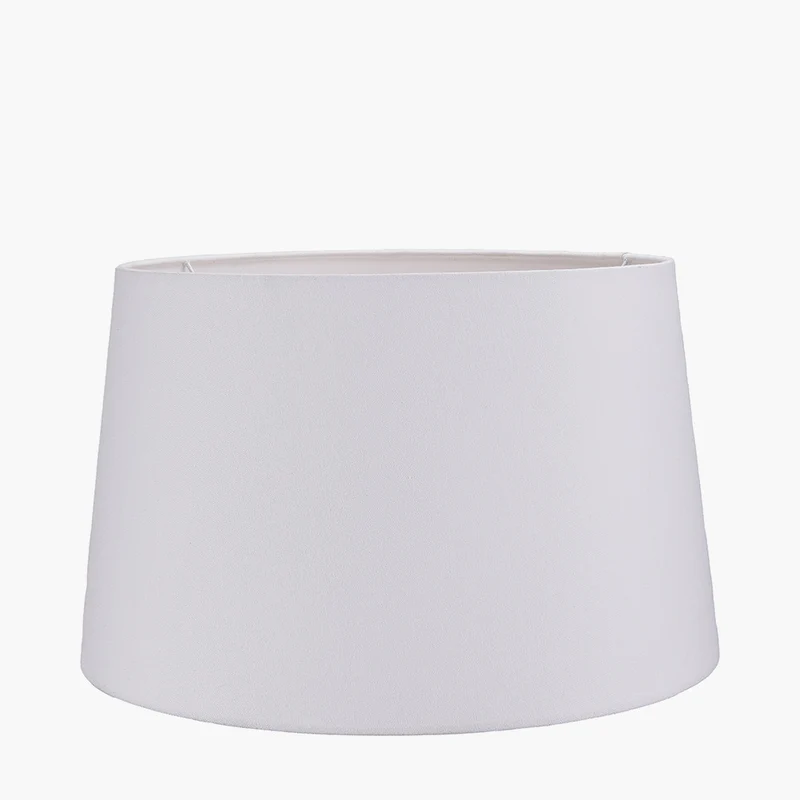 Wrenley Black Ceramic Sea Urchin Table Lamp Base with Winston 40cm White Handloom Tapered Lampshade