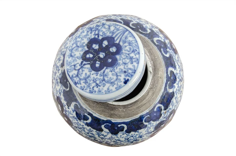 Casa Padrino Luxus Vase Ø 30 x H. 23 cm - Bauchiges Vorratsgefäß aus Porzellan - Luxus Deko Accessoires