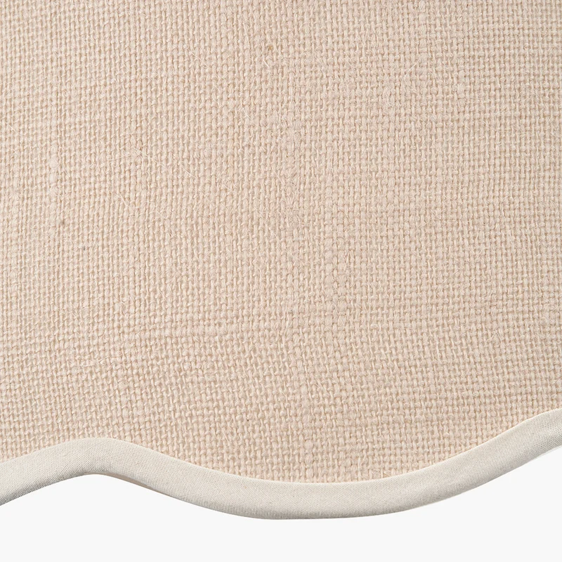 Tabitha 35cm Cream Jute Scalloped Edge Tapered Lampshade with Cream Binding