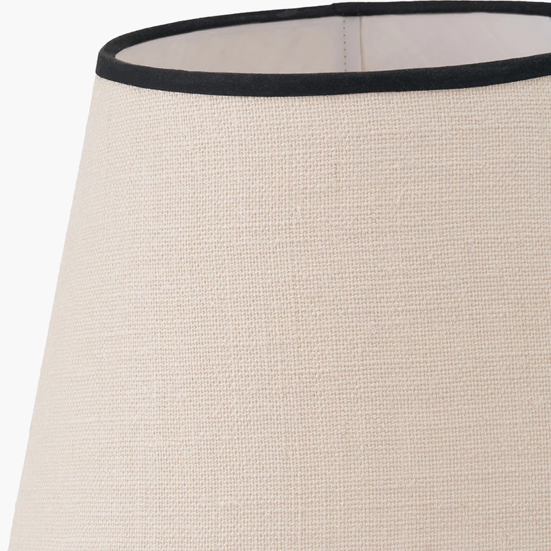 Tabitha 35cm Cream Jute Scalloped Edge Tapered Lampshade with Black Binding