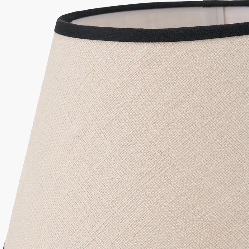 Tabitha 30cm Cream Jute Scalloped Edge Tapered Lampshade with Black Binding