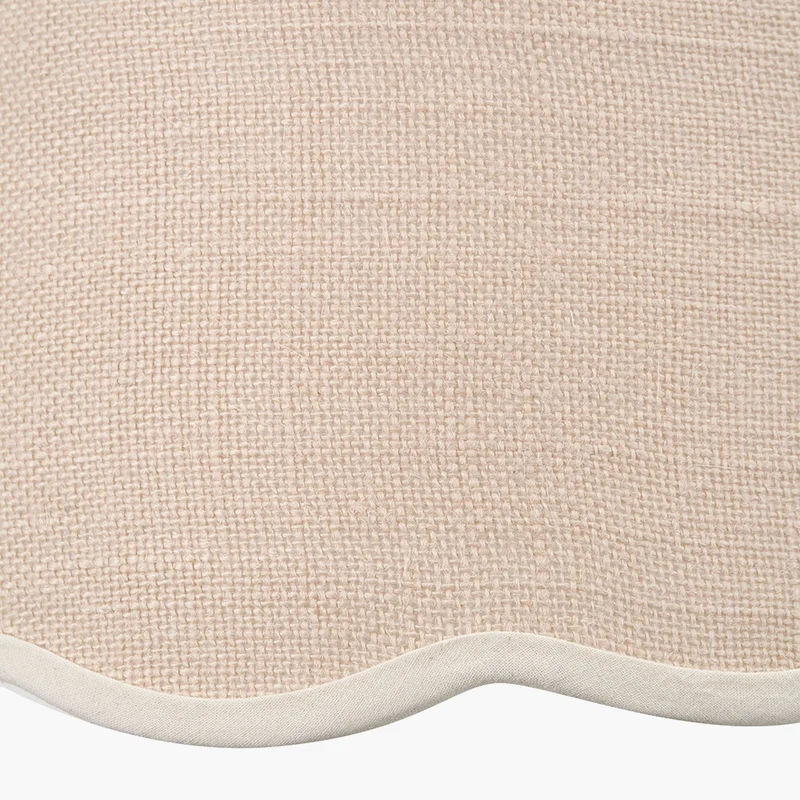 Tabitha 25cm Cream Jute Scalloped Edge Tapered Lampshade with Cream Binding