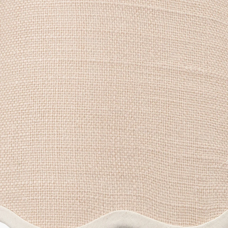 Tabitha 16cm Cream Jute Scalloped Edge Tapered Lampshade with Cream Binding