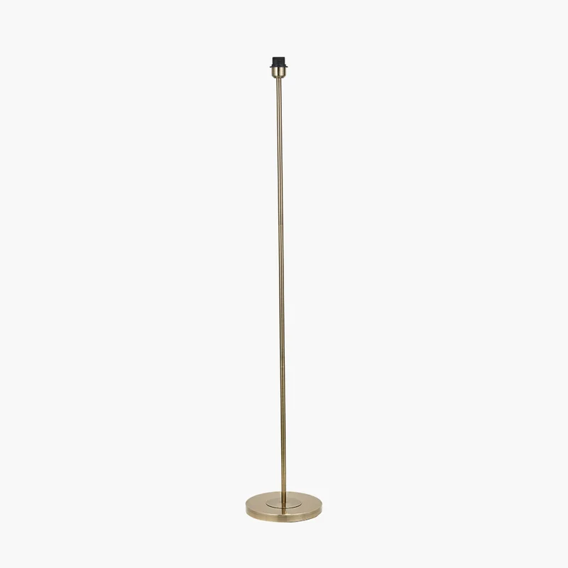 Sesvenna Antique Brass Metal Stick Floor Lamp Base with Kyoto Flower 40cm Pleated Shade Emerald