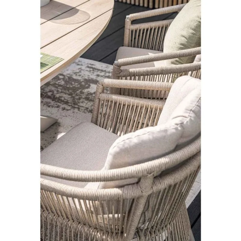 Porto dining tuinstoel met rope taupe