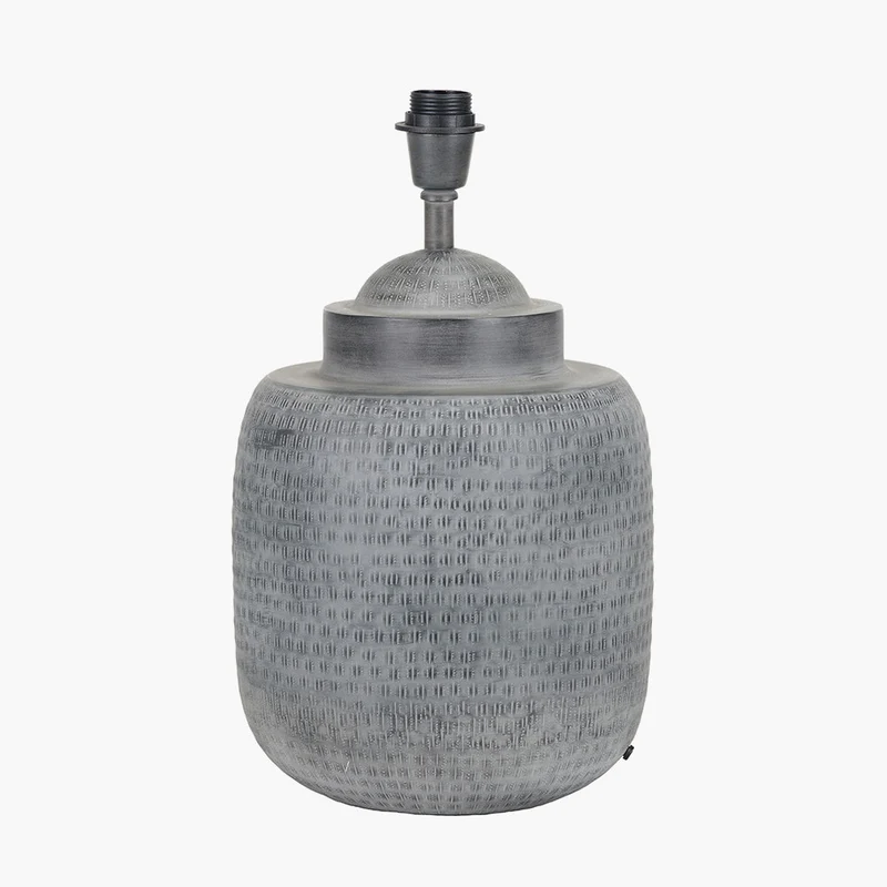 Raj Charcoal Grey Hammered Metal Urn Shaped Lamp Base