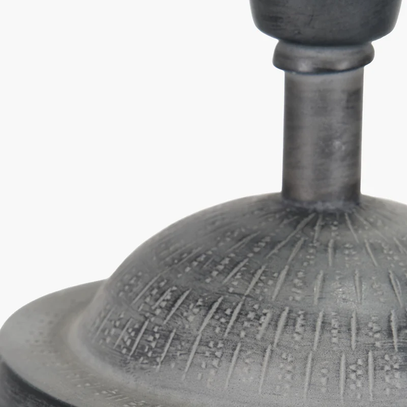 Raj Charcoal Grey Hammered Metal Urn Shaped Lamp Base